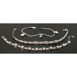 Three quality Silver bracelets, 22.3g: