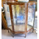 1950 Walnut China Cabinet: length 104cm