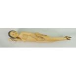 Ivory 19th century Chinese doctors lady figure: Measuring 23cm long, well carved and unsigned. These