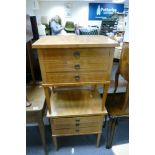 Pair of Quality Bleached Walnut Bedside Cabinets: