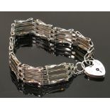 Silver gate bracelet, 14.2g: