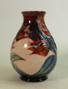 Moorcroft Red tulip vase: Height 19cm