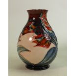 Moorcroft Red tulip vase: Height 19cm