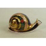 Royal Crown Derby Limited Edition Garden Snail: gold stopper