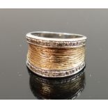 Silver ladies gilt ring, size P, 6.1g: