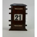 Oak cased desk Calendar circa 1930: Measuring 20 cm.