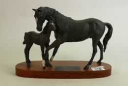 Boxed Beswick Black Beauty & Foal Figure: