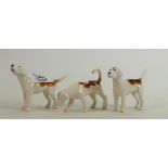 3 Beswick Foxhounds: