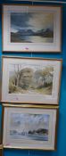 Three large watercolours by Ivan Taylor & Frederick F Errill: Two with gallery labels identifying