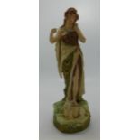 Royal Dux Classical Pose Figurine: height 31cm( staff missing)