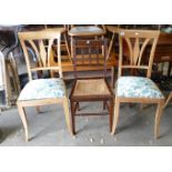 Pair Of Quality Lightwood Kitchen Chair: together with similar rush seated item(3)