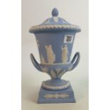 Wedgwood Jasperware Handled Urn: height 31cm