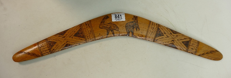 Aboriginal boomerang: length 59cm