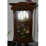 Mahogany Brass Faced Wall Clock: