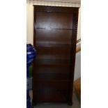 Modern Mahogany Effect Bookcase: height 177cm, width 73cm & depth 34cm