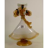 Mid Century Murano Glass Dancer Figurine: in Yellow & White.
