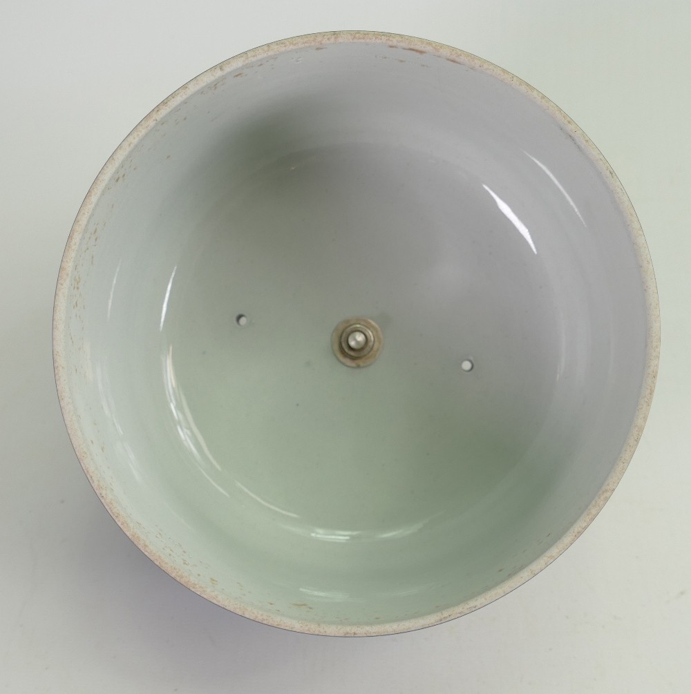 Large unmarked Jasperware Stilton cheese dish on silver plated dish: Height 14cm. - Image 3 of 3
