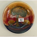 William Moorcroft Eventide landscape tazza dish: C1920s, d21.5cm, missing metal base fitments.