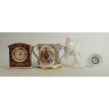 A collection of items to include: Buckingham Palace Limited Edition Tankard, Royal Doulton figure