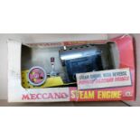 Meccano steam engine with reverse: In original box (box in poor condition). Engine appears in fairly