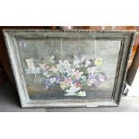 Framed Early 20th Century Still Life Watercolor: frame size 66cm x 87cm
