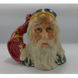 Royal Doulton large character jug Merlin D7117: Limited edition.