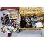 A collection of Costume Jewelry To include: watches, brooches, beads, necklaces etc