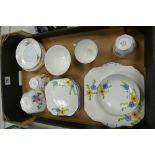 A mixed floral tea ware to include: Shelley, Royal Albert, Royal Albion etc