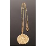 9ct gold St Christopher pendant and chain,14g: