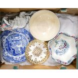 Maling bowl, Copeland plates etc: A Maling bowl plus 1 other, 2 x Copeland Spode Italian tower