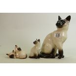 Beswick Siamese Cat model 1882: together with Model 1887 & 1296. (3)