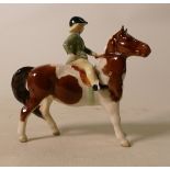 Beswick girl on skewbald pony 1499: slight nip to brim of hat