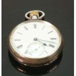 Silver pocket watch with top winder: