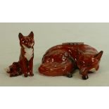 Beswick Fox 1017: With Seated Fox. (2)