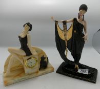 Two Art Deco Styled Lady Figures(2):