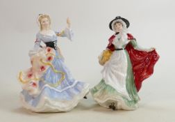 Royal Doulton Ladies of the British Isles Figures England HN3627 & Wales HN3630(2):