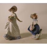 Lladro Figure Carefree 5790 & Girl with Basket D7-F(2):