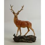 Beswick Connoisseur matte model of a Stag on Rock: