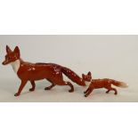 Large Beswick standing fox: with Smaller fox. (2)