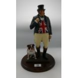 Large Resin John Bull & Bulldog Figure: height 36.5cm