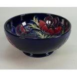 Moorcroft Clematis patterned footed bowl: Diameter 16cm.