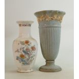 Wedgwood Queensware Vase: together Wedgwood Kutani Crane similar item, height of tallest 28cm(2)