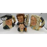 Royal Doulton Large Boxed Character Jugs: Handel D7080, Chopin D7030, Christopher Columbus D6891 &