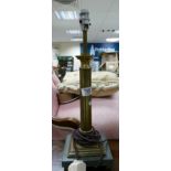 Brass & Marble Column Type Lamp Base: