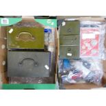 Two trays of mainly assorted UK coins & sets: Includes metal cash boxes of old coins, 24 x modern UK