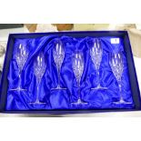 Boxed Royal Doulton Crystal Champagne Flutes: