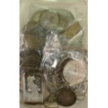 Pre 1946 UK silver coins plus UK Victoria crowns & other silver coins and ingots: Crowns include