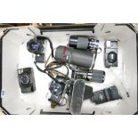 A collecction of 35mm Camera equipment t include: Zenit E Nikon TW, Pentax ME super camera, &