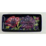 Moorcroft Clematis patterned oblong tray: Length 20cm.