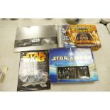 A mixed collection of Star Wars Items to include: Attack of the Clones Chess Set, Saga Edition